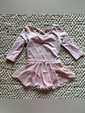 Danskin Now Light Pink Girls' Ballet leotard and skirt with Crisscross Back